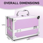 Aluminum Makeup Train Case Jewelry Box Cosmetic Organizer With Mirror   Handle