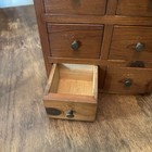 Vintage Handmade 6 Drawer Spice Or Apothecary Cabinet W Brass Knobs