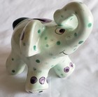 Ganz Elephant Coin Piggy Bank Grean Polka Dot Purple Ceramic By Pati