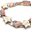 Vintage Usa American Flag Slider Bracelet Pride Democrat Republican Election