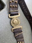 Cool Original Boer War  Leather Studded  Infantry Belt   Brass Buckle Steam Punk