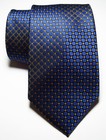 New Classic Checks Dark Blue Black Gold Jacquard Woven Silk Men s Tie Necktie