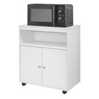 Kings Brand Furniture - Microwave Kitchen Cart  Accent Storage Cabinet  White