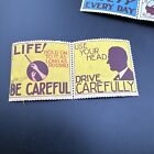1930 s Vtg Poster Stamp Lot Fire Life Insurance Auto Advertising Drive Safety 