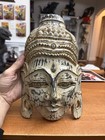 Vintage Chinese Asian Oriental Wooden Hand Carved Mask Warrior Buddha