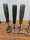 Vintage Aluminum Sheep Livestock Paint Branding Irons Number Set 0-8 Wood Handle