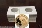 100 Small Dollar 2x2 Coin Holder Flip Mylar Cardboard   Storage Box 26 5mm Case