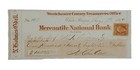 1869 Bank Check  Mercantile National Bank  New York City  Ny  White Plains  Ny