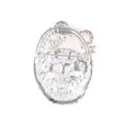 2pcs lot Silver Tone Crystal Rhinestone Basket Easter Egg Brooch Pin For Gift