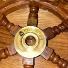 Wood   Brass Ship Wheel Nautical Cove Wall Decor Captain Helm