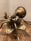 Antique Ornate Heavy Bronze Brass 5 Light Floral Victorian Chandelier Art Nouvea