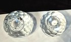 2 Tiffany   Co Crystal Candle Holders Clear Round Faceted Geometric Tapers 3  