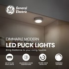 Ge Dimmable Modern Corded Electric Plastic Led Puck Lights  Set Of 5  Silver