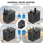 2-pk Universal Travel Adapter Converter International Usb Charger Ac Power Plug