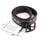 Men   s Coach Ca236 Harness Buckle Belt Oak Signature   Leather    38mm X 34    Length