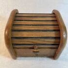 Vtg Y2k Epicurean Maple Wood Roll Top Recipe Card Trinket Box Made In Usa