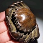 Collection Bronze Hand Carved Wealth Crab Figure Statue Netsuke Tea Pet Decor