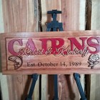 Personalized Family Last Name Sign Custom Carved Wood Plaque Wedding Gift Sl107