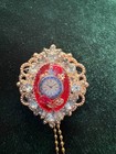 Ooak Artist Made Fancy Vintage Dollhouse Miniature Crystal Wall Clock 1 12 Scale