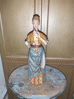 Antique French Hand Carved Wooden Hand Painted Musical Organ Figure