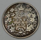 1872-h Canada Queen Victoria Silver 25c Coin Fine