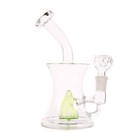 6 75  Slime Green Glass Cone Perc Bong Portable Water Pipe Smoking   14mm Bowl