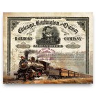 Vintage Chicago Illinois Railroad Art Print Toy Train Artwork Wall Decor Gift