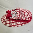 Vtg Disney Store 101 Dalmatians Gingham Newsboy Cap  Red white  Toddler 2 4