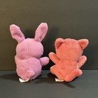 Jellycat London Lot Of 2 Sweetsicle Plush Red-pink Cat   Purple Bunny Soft Toys