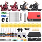 Solong Complete Tattoo Kit 4 Tattoo Machine Guns 54 Inks Power Supply Foot Pe   