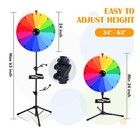 24 Inch Prize Wheel Spinner With Stand  14 Slots Color Heavy Duty Spinning Wheel