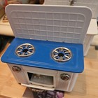 Rare Tin Toy Cabinet Stove oven 1950s Doll House Kitchen 
