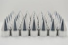 40pc Billet Aluminum Spike 22x1 5 Thread On Lug Nut Caps 4  Tall Machined Finish