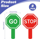 2 Pack Stop And Go Sign With Handle  9 84  X 5 9  Double Sided Street Slow Warni