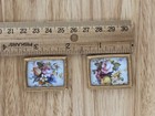 1 12 Set Of 2 Dollhouse Miniature Small Victorian Floral Pictures In Gold Frame