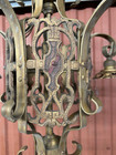 Beautiful Ornate All Original Cast Iron Spanish Revival Style Chandelier Light 