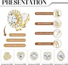 Fasacco 5pairs Clip On Earrings For Women Non Pierced Diamond Cz Gold Heart 