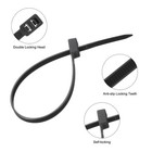 100pcs Black Cable Zip Ties Heavy Duty Double Head Wire Ties 9  12 