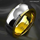 8 6mm Gold Silver Mens Plated Metal Tungsten Ring Wedding Band Atop Jewelry