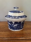 Beautiful Blue Willow Pomander Jar With Vented Lid Mason   s Look But Unmarked