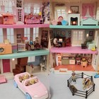 Fisher Price Loving Family Townhouse Works W  Tons Of Furniture   Dolls See Pics