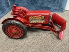 Vintage Marx Toy Tractor With Rare Driver  snow Plow And Implement   s Tin Litho