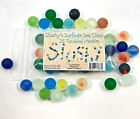 Slushy s Surfside Sea Glass Tumbled Marbles 25 Pack Cat Eye Solid Slag Mixed Lot