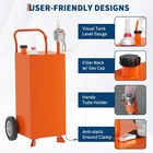 35gallon Fuel Caddy Storage Tank Manual Transfer Pump Gasoline Diesel Container