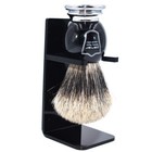 Parker Black   Chrome Handle 100  Pure Badger Handmade Shaving Brush- 22 Mm Knot