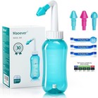 Bpa-free Neti Pot Sinus Rinse Bottle 300ml With 30 Saline Packets   Thermometer