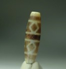 Pre-1800s Indo tibetan Old Agate Vajra 6 Eyed Dzi Bead 12 44mm