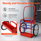 Dual Oxygen Tank Cart 20in Pneumatic Wheels Double Cylinder Dolly With Straps