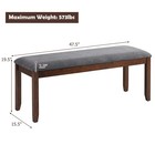 Costway Dining Bench Upholstered Entryway Bench Footstool Kitchen W  Wood Legs