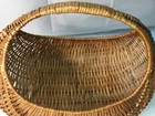 Vintage Rattan Woven Gondola Style Basket 